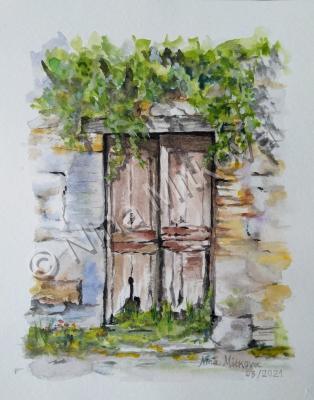 Watercolour - A Door To The Past - Watercolour