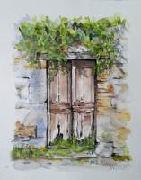 Watercolour - A Door To The Past - Watercolour