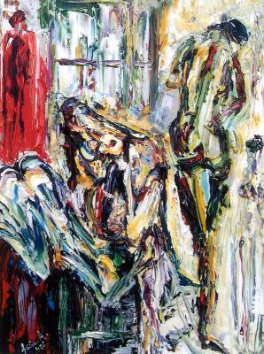 Figurative Abstract - Rascal - Oil On Board