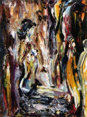 Figurative Abstract - Fallen Angel - Oil On Board