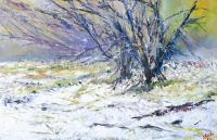 Nature Talks - Oil On Canvas Paintings - By Asim Amjad, Expressionism Painting Artist