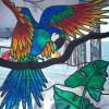 Parrot In Flight - Glass Overlay Glasswork - By Kim Miller, Casual Glasswork Artist