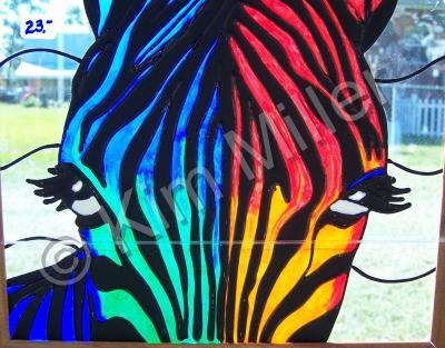 Glass Panel - Rainbow Zebra - Glass Overlay