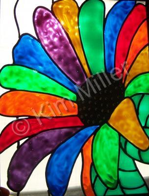 Glass Panel - Rainbow Flower - Glass Overlay