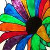 Rainbow Flower - Glass Overlay Paintings - By Kim Miller, Casual Painting Artist