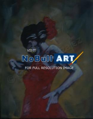 People - Flamenco Dancer - Oil On Canvas
