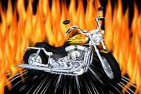 Flame Motorcycle - Digital Digital - By Nancy Northcutt, Digital Digital Artist