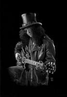 Slash - Graphite Pencil Drawings - By Jim Briscoe, Black  White Drawing Artist