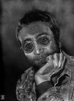 John Lennon - Graphite Pencil Drawings - By Jim Briscoe, Black  White Drawing Artist