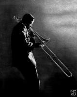 Trombone - Graphite Pencil Drawings - By Jim Briscoe, Black  White Drawing Artist