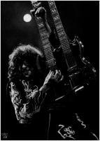 Jimmy Page - Graphite Pencil Drawings - By Jim Briscoe, Black  White Drawing Artist