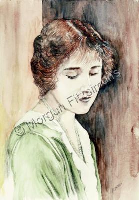 Peopleculture - Lady Elizabeth Bowes Lyon - Queen Mother - Watercolor