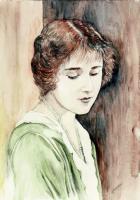 Lady Elizabeth Bowes Lyon - Queen Mother - Watercolor Paintings - By Morgan Fitzsimons, Traditional Painting Artist