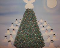 Oh Christmas Tree - Acrylic Paintings - By Debra-Ann Congi, Expressionism Painting Artist