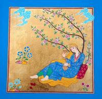 Esfahan Style - Persian Garden - Gouache And Goldsheet