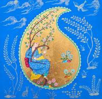 Persian Garden - Gouache And Goldsheet Paintings - By Aynaz Najafi, Miniature Painting Artist
