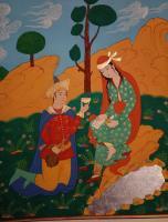Lovers In Esfahan - Gouache And Goldsheet Paintings - By Aynaz Najafi, Miniature Painting Artist