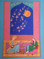 Come To Me When Its Full Moon - Gouache And Goldsheet Paintings - By Aynaz Najafi, Miniature Painting Artist