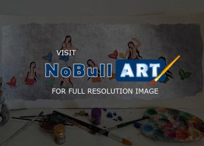 Contemporary - Waltz Of Sirens - Gouache And Goldsheet