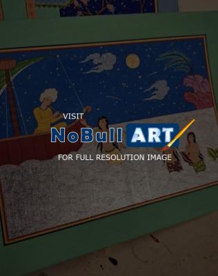 Esfahan Style - The Fishermans Melody - Gouache And Goldsheet