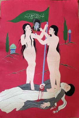 Contemporary - Tehran Femmes - Gouache And Collage