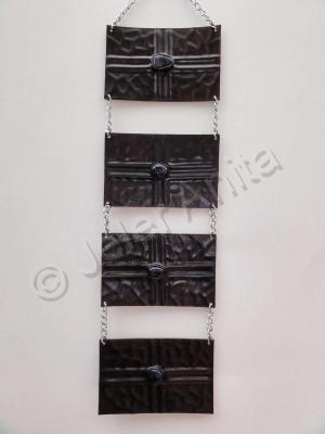 For Sale - Leather Wall Carpet With Agate Gem Insertions - Leather