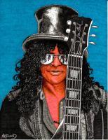 Slash Still Rockin - Sharpiebic Markers Drawings - By Mk Flood, Sharpiebic Art Drawing Artist