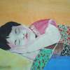 Sleeping Child - Water Colour On Papere Paintings - By Jyoti Mahapatra, Water Colour Paintings Painting Artist