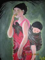 Poor - Acrylic Paintings - By Jyoti Mahapatra, Acrylic On Canvas Painting Artist