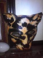 Cat Head - Clay Sculptures - By Solomon Gum Parop, Hand Work Sculpture Artist