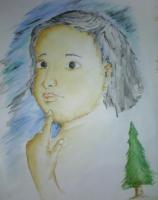 Cute Kid - Watercolour Paintings - By Mitanshu Kansara, Watercolour Painting Artist