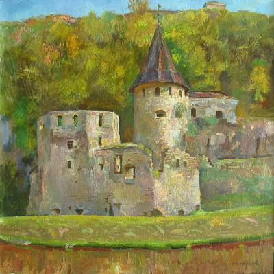 Author - Kamianets-Podilsky Polish Gate On The Smotrych-River 2008 - Oil On Canvas