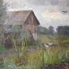 The Barn Nikitskoe 1982 - Oil On Canvas Paintings - By Yuri Yudaev, Realism Painting Artist