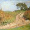 Road Uphill Nikitskoe Village - Oil On Canvas On A Cardboard Paintings - By Yuri Yudaev, Realism Painting Artist