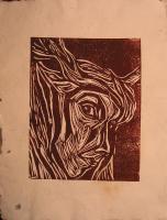 Way Of The Waywood - Linolem Cut Printmaking - By Jillian Bernstein, Expression Printmaking Artist