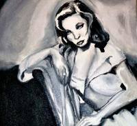 Femme Fatale - Oil Paintings - By Jillian Bernstein, Noir Painting Artist