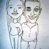 Caricatures On Coctail Napkins Of People At Bars - Pen Other - By Jillian Bernstein, Fun Other Artist