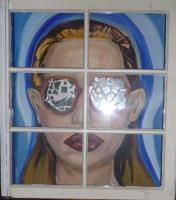 Expressions - A Perception Of Me Is A Reflection Of You Framed With Window - Oil And Mixed Media