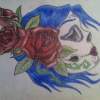 Day Of The Dead Girl - Pencil And Paper Drawings - By Greg Stevens, Color Drawing Artist