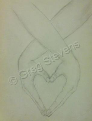 Black And Grey Drawings - Heart Hands - Pencil And Paper