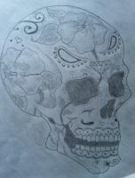 Sugar Skull - Pencil And Paper Drawings - By Greg Stevens, Black And Grey Drawing Artist