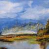 Blue_Lake - Oil On Canvas Paintings - By Ilonita Ramos, Impressionism Painting Artist