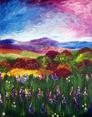 Sheryl Abid - Through The Meadow - Acrylic