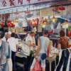 Shopping In Wanchai - Watercolour Paintings - By Julia Patience, Realism Painting Artist