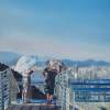 Viewing The City - Oil On Canvas Paintings - By Julia Patience, Realism Painting Artist