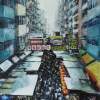 Busy Market In Mong Kok - Watercolour Paintings - By Julia Patience, Realism Painting Artist