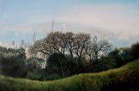 Landscapes - Tree In Winter Looking Over The City - Oil On Canvas