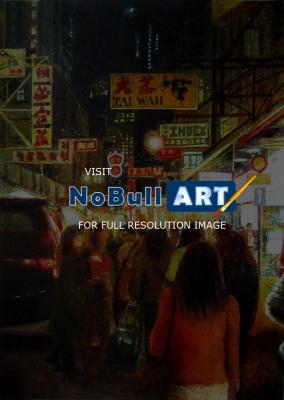 Cityscapes - Shopping Tsim Sha Tsui - Watercolour And Ink