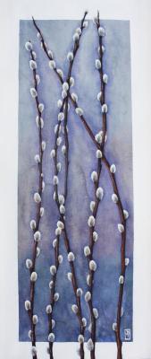 Flower Paintings - Pussy Willow - Watercolour