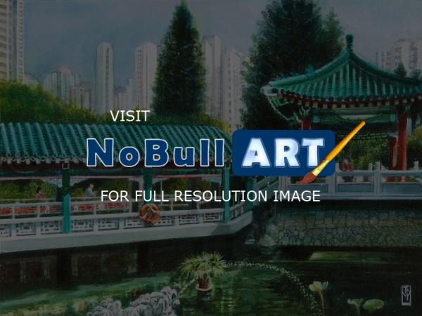 Cityscapes - Won Tai Sin Hong Kong - Watercolour And Ink